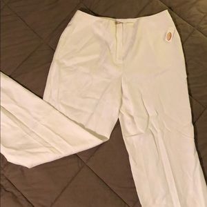 Talbots white linen lined pants